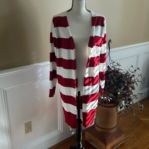 Red and White cardigan